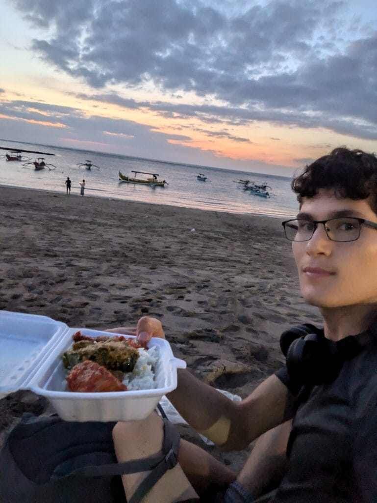 PXL_20240706_103346459 (1) Enjoying Nasi Campur on the beach