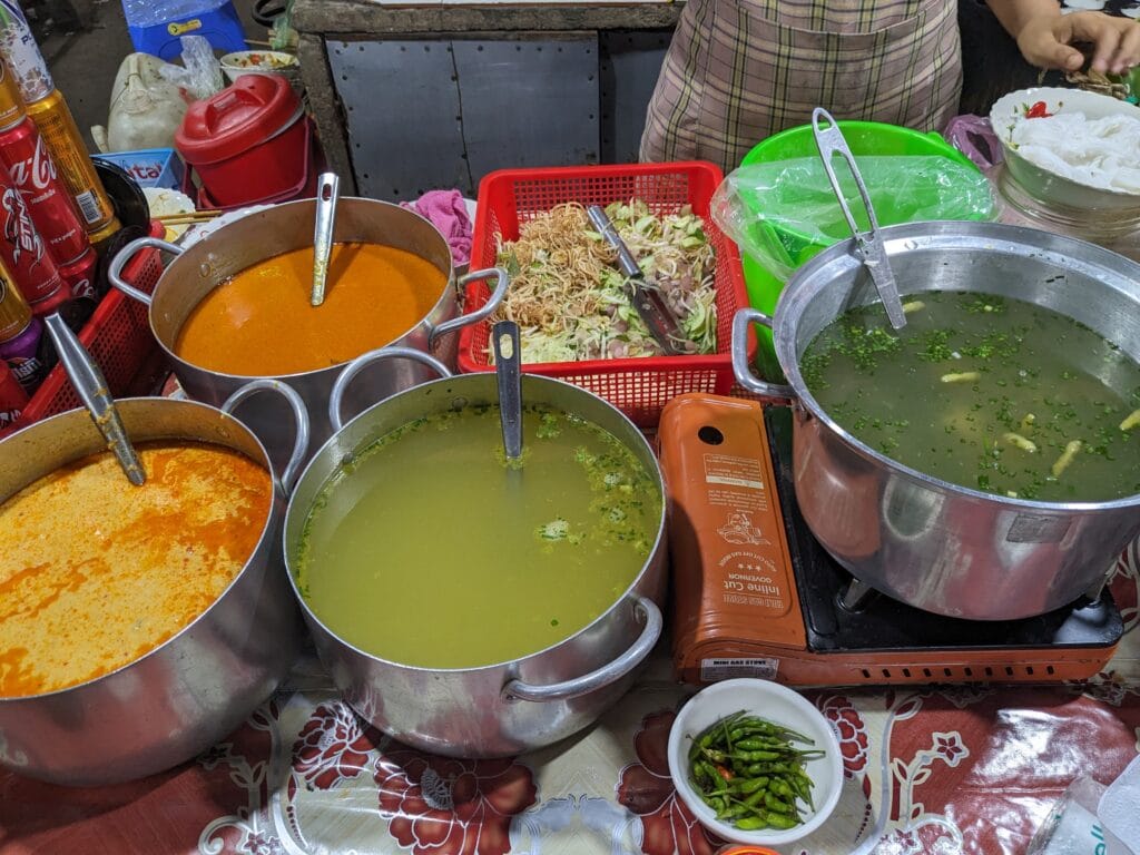 Cambodian Noodle Dishes Stall
