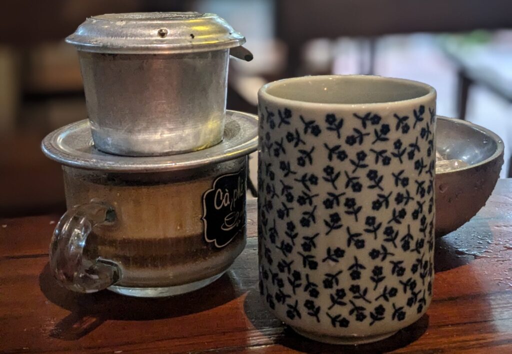 Glass of salted coffee in a Huế café
