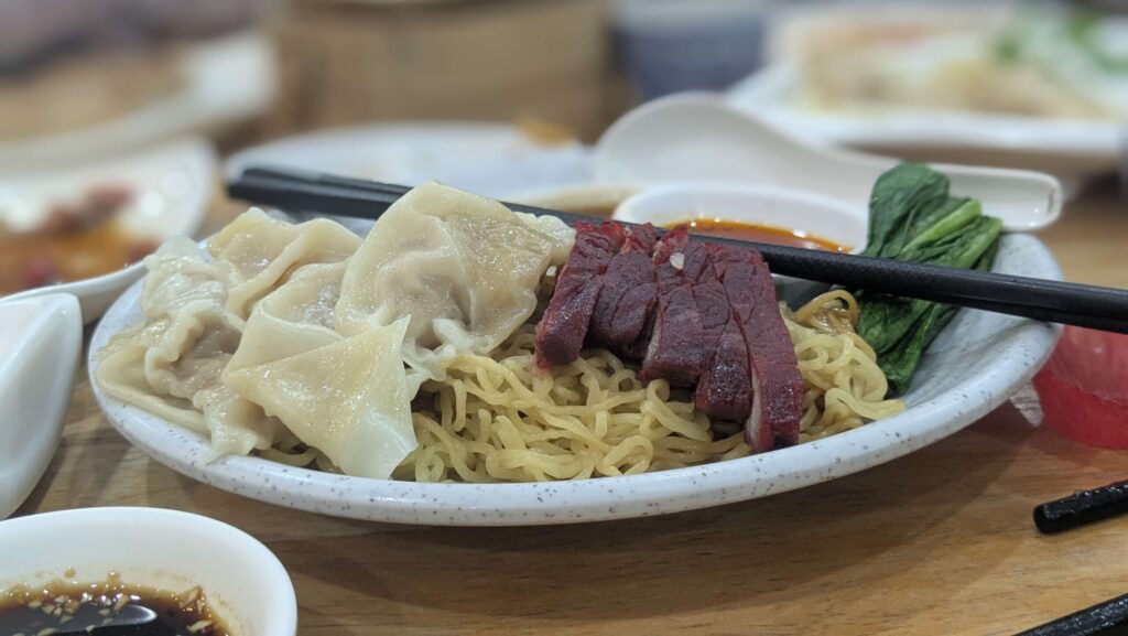 egg noodles with roasted pork